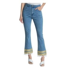Show Me Your‎ Mumu (MuMu Blue) Miramar High Waist Edgewater Tassel Jeans Size 26